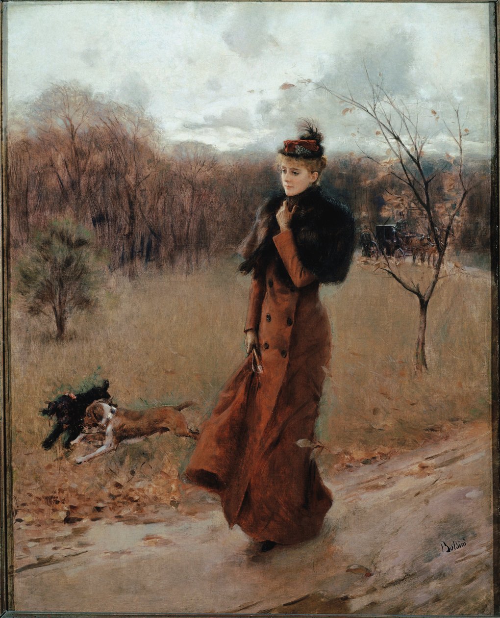 La promenade au parc à Naples - Giovanni Boldini
