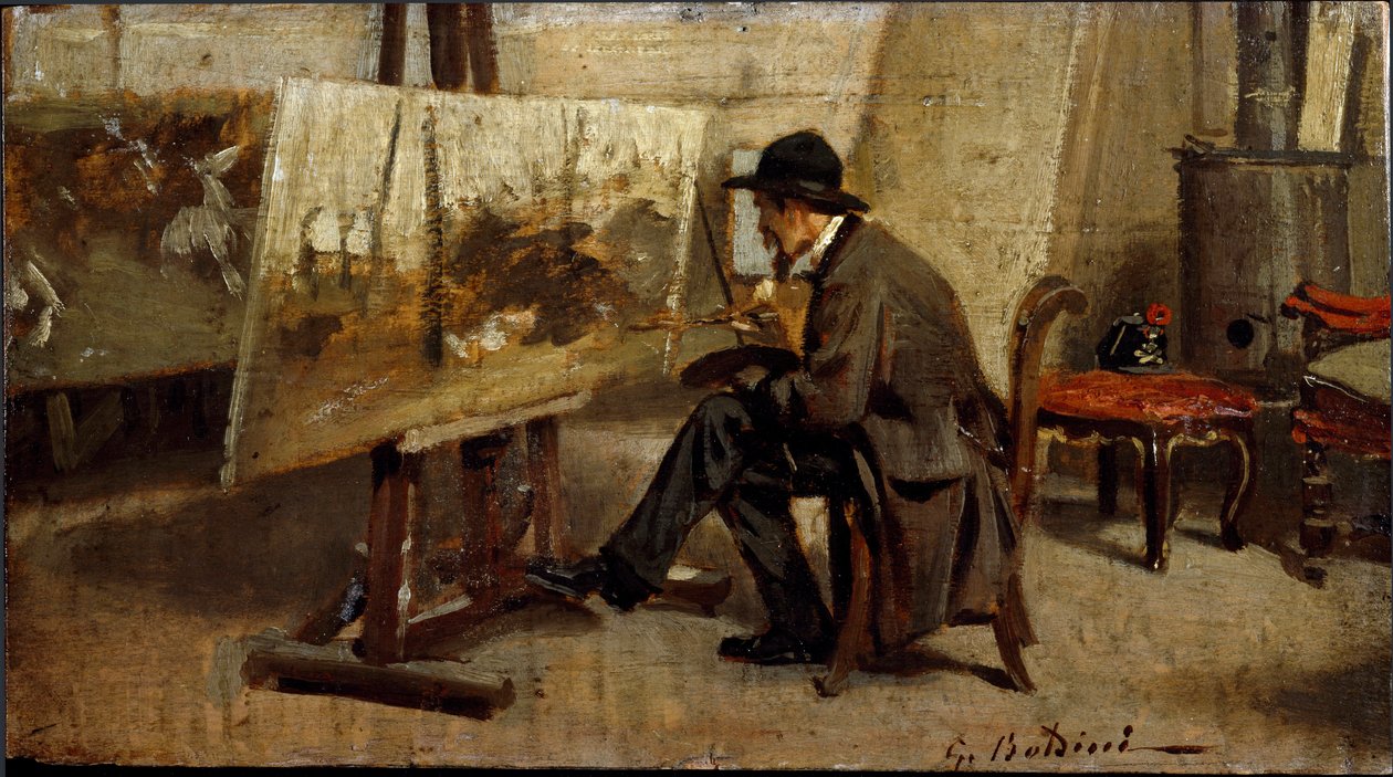 Le peintre Giovanni Fattori dans son atelier - Giovanni Boldini
