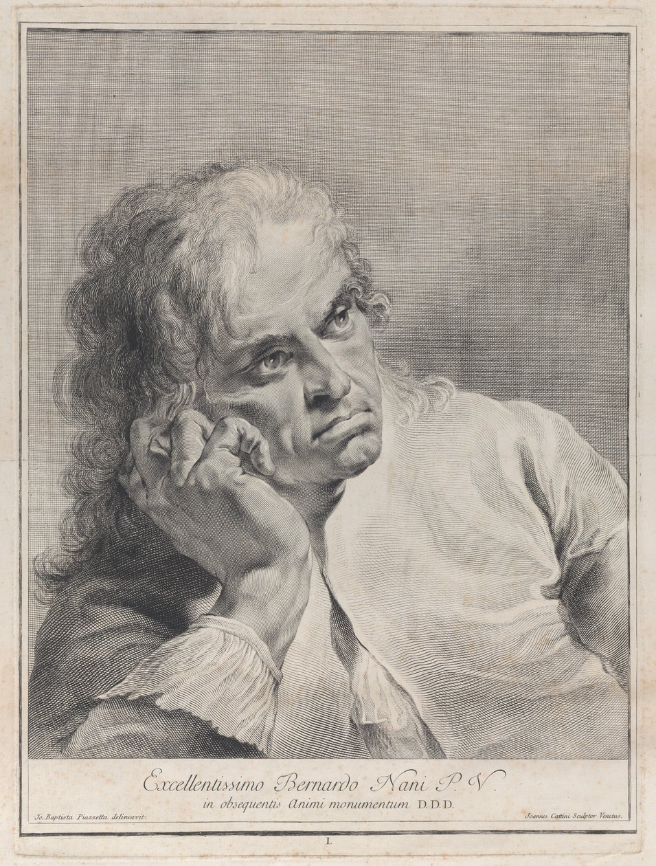 Homme pensif reposant sa tête sur sa main, 1743 - Giovanni Cattini