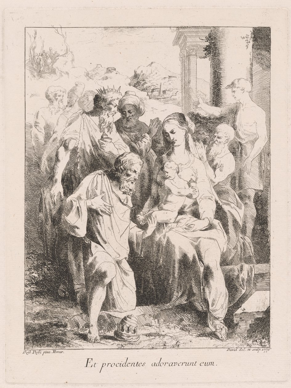 Adoration des Mages - Giovanni David, after Battista Dossi