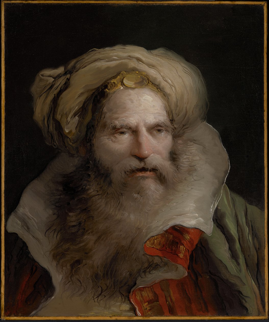 Un homme barbu portant un turban - Giovanni Domenico Tiepolo