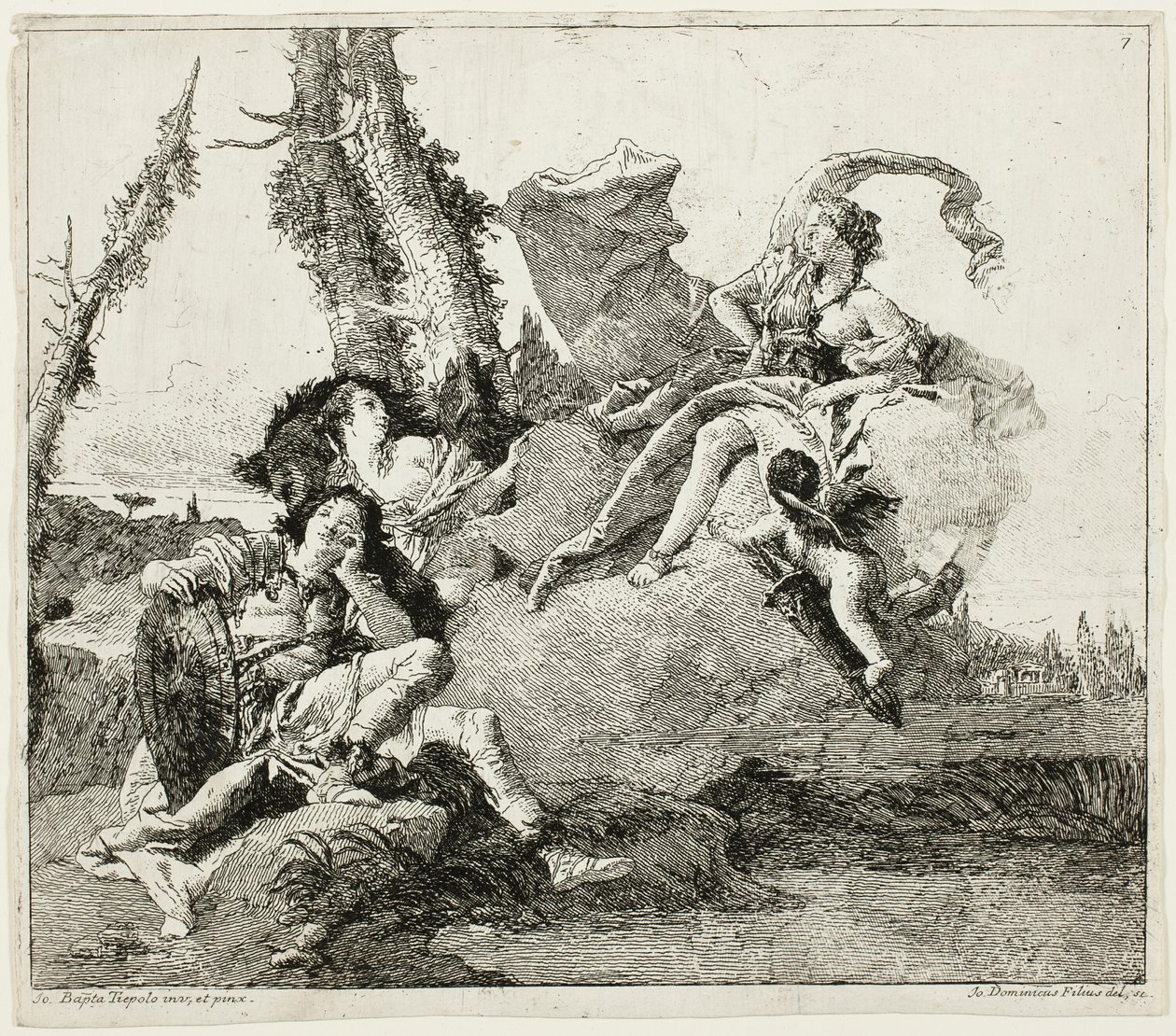 Armida rencontre le Renaud endormi - Giovanni Domenico Tiepolo