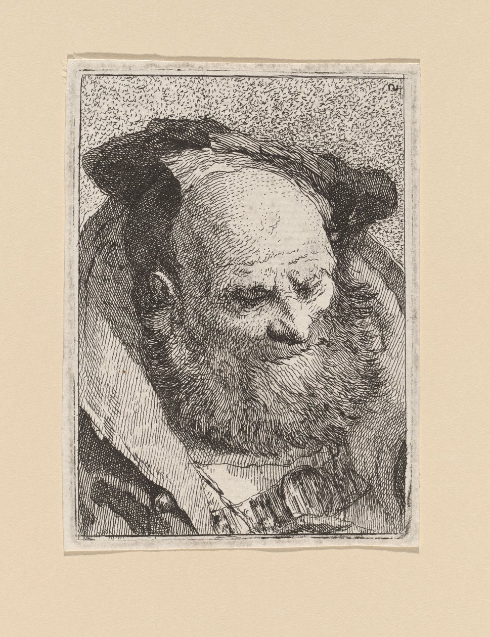 Vieil homme barbu, de la Raccolta di Teste (collection de têtes) - Giovanni Domenico Tiepolo
