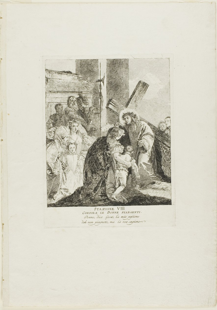 Le Christ console les femmes en pleurs, planche huit du chemin de croix - Giovanni Domenico Tiepolo