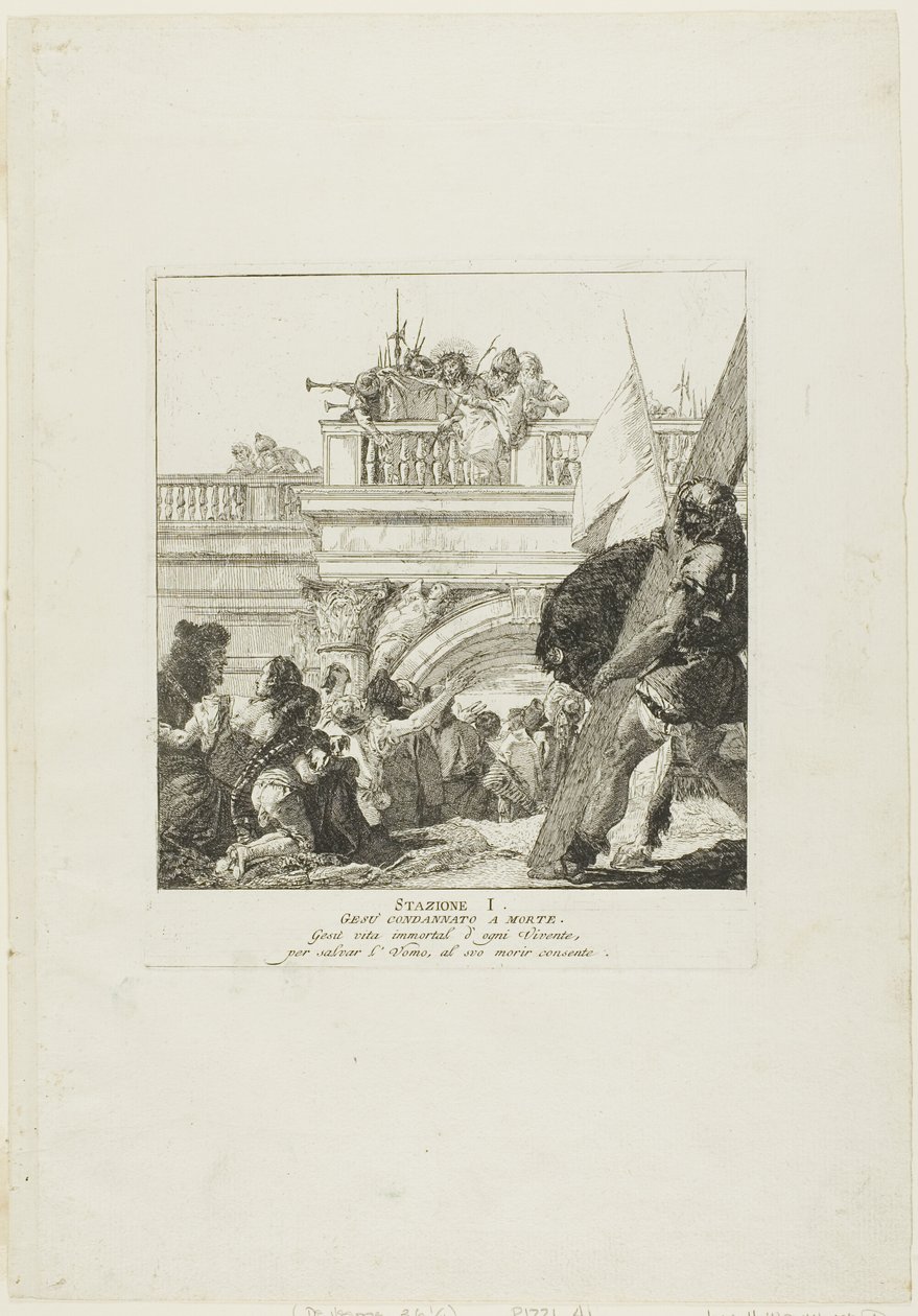 Le Christ est condamné à mort, planche 1 du chemin de croix - Giovanni Domenico Tiepolo