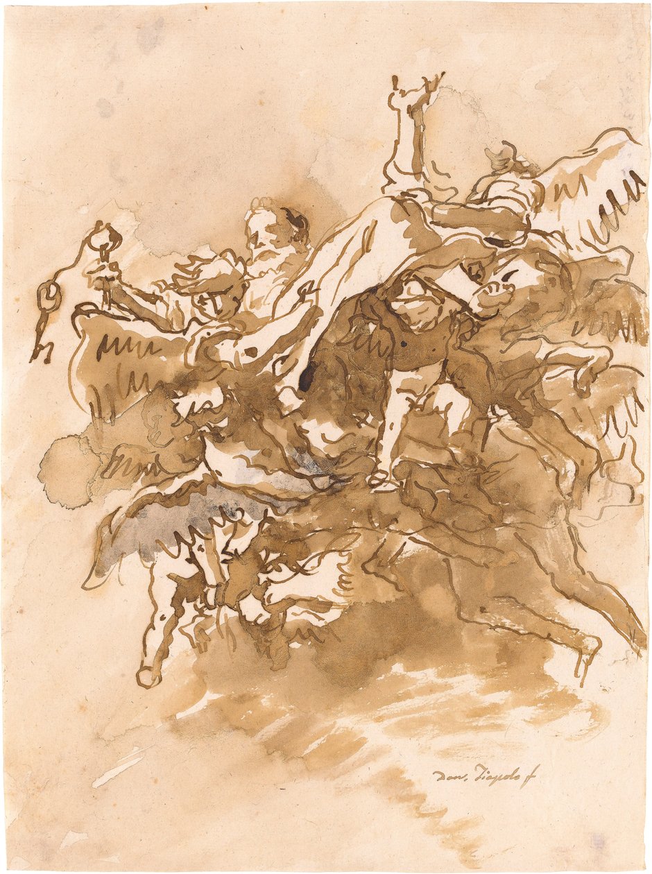 Der heilige Petrus von Engeln in den Himmel getragen - Giovanni Domenico Tiepolo