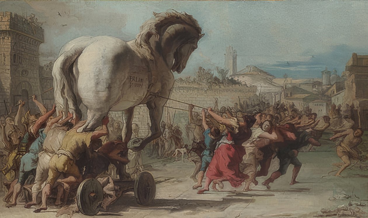 La procession du cheval de Troie à Troie - Giovanni Domenico Tiepolo