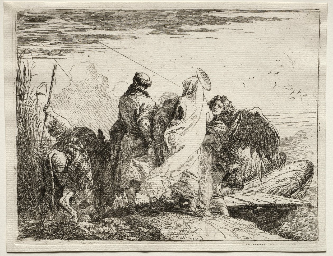 Fuite en Égypte : La Sainte Famille quittant le rivage - Giovanni Domenico Tiepolo