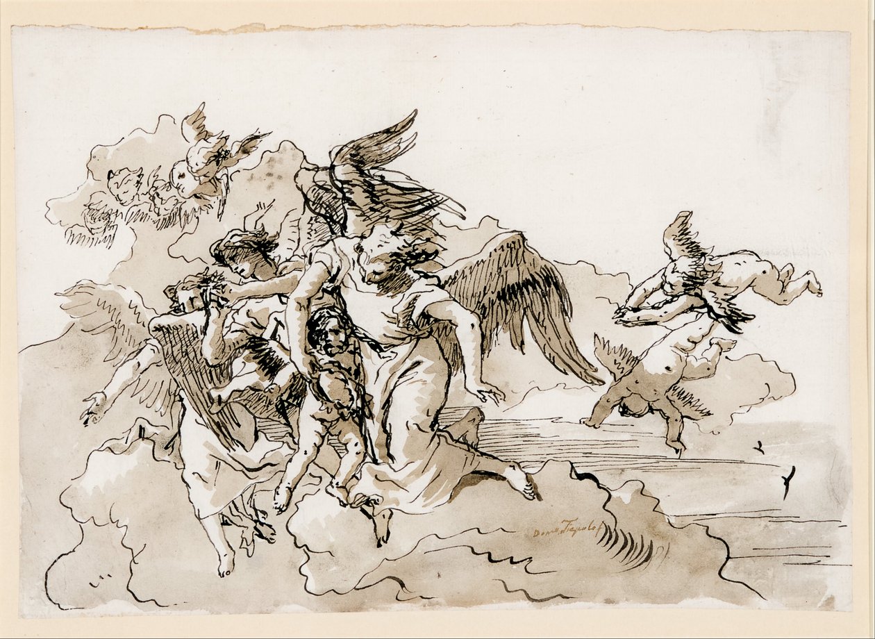 Anges volants et Putti - Giovanni Domenico Tiepolo