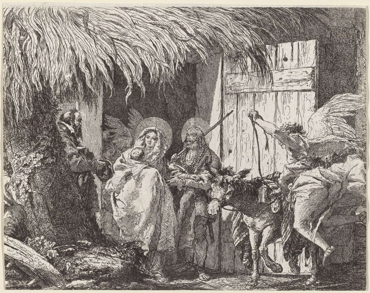 Joseph et Marie se préparent à partir - Giovanni Domenico Tiepolo