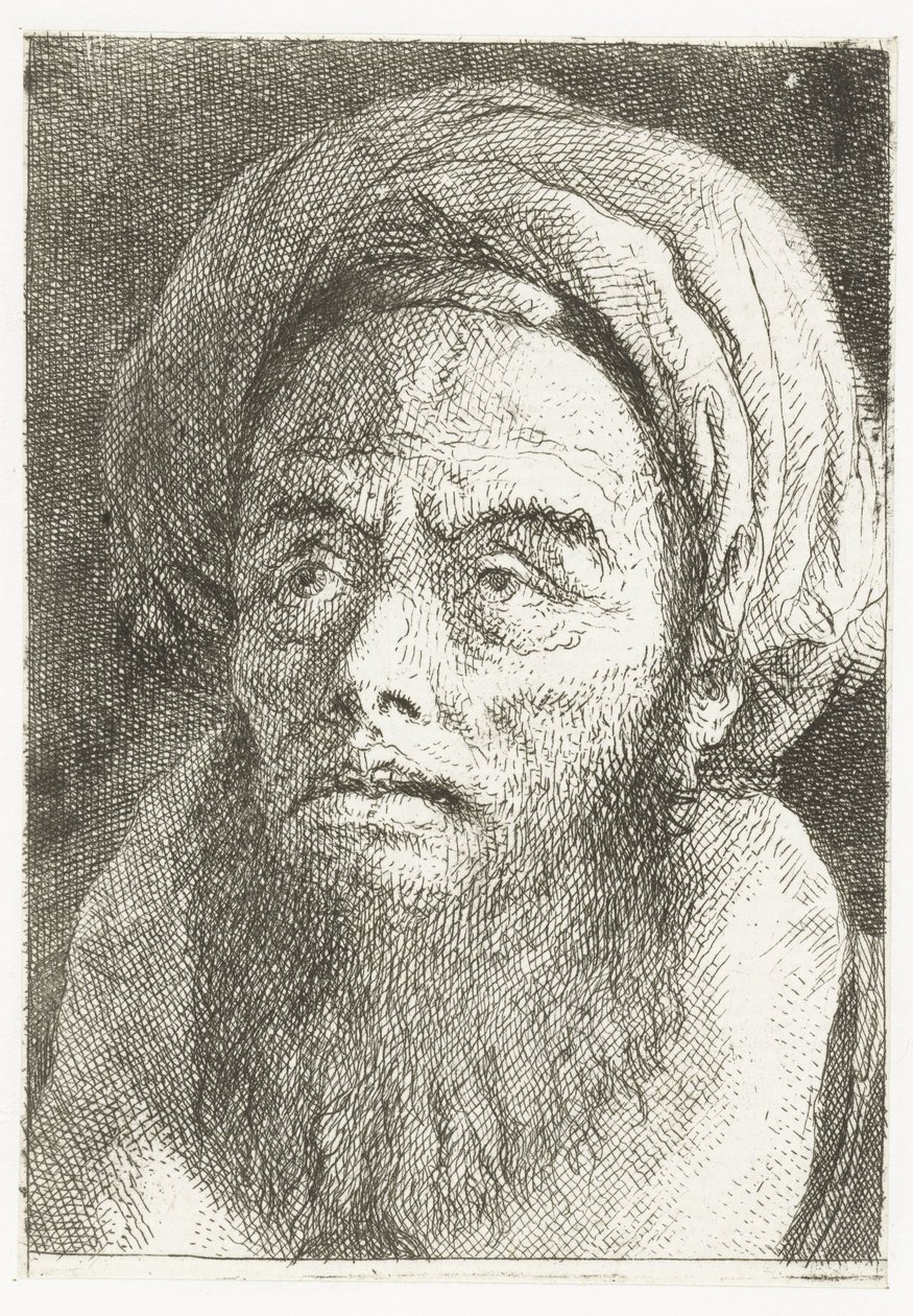 Homme avec turban (série: Collection de têtes) - Giovanni Domenico Tiepolo