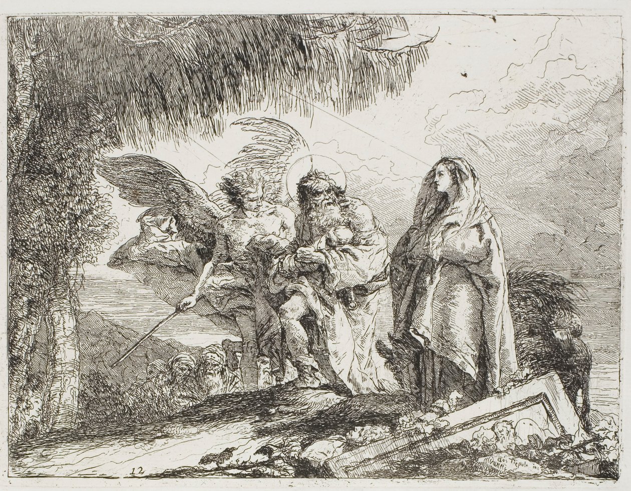 Marie et Joseph, tenant l