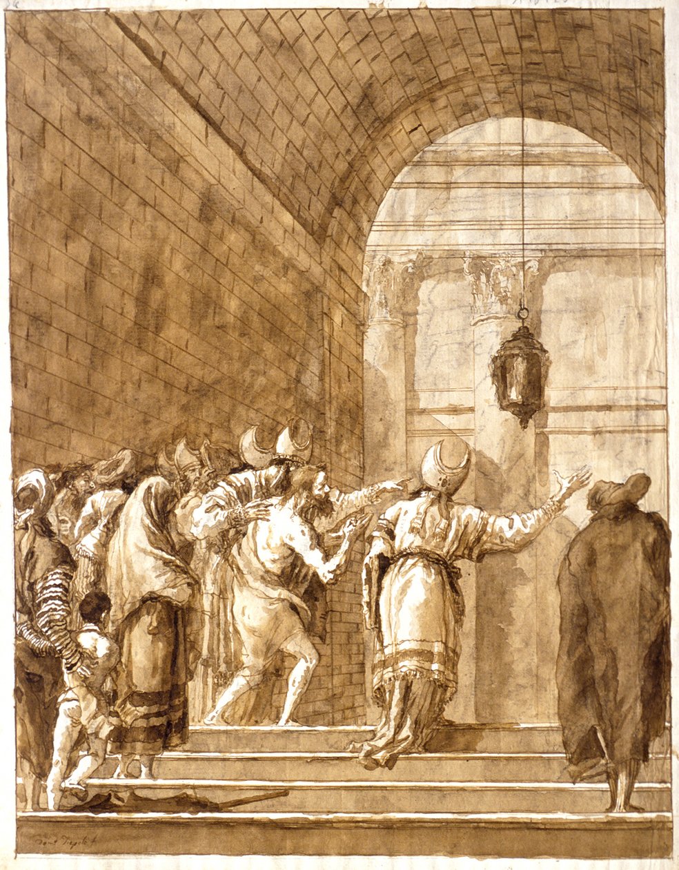 Nabuchodonosor retourne de la nature sauvage à son palais - Giovanni Domenico Tiepolo
