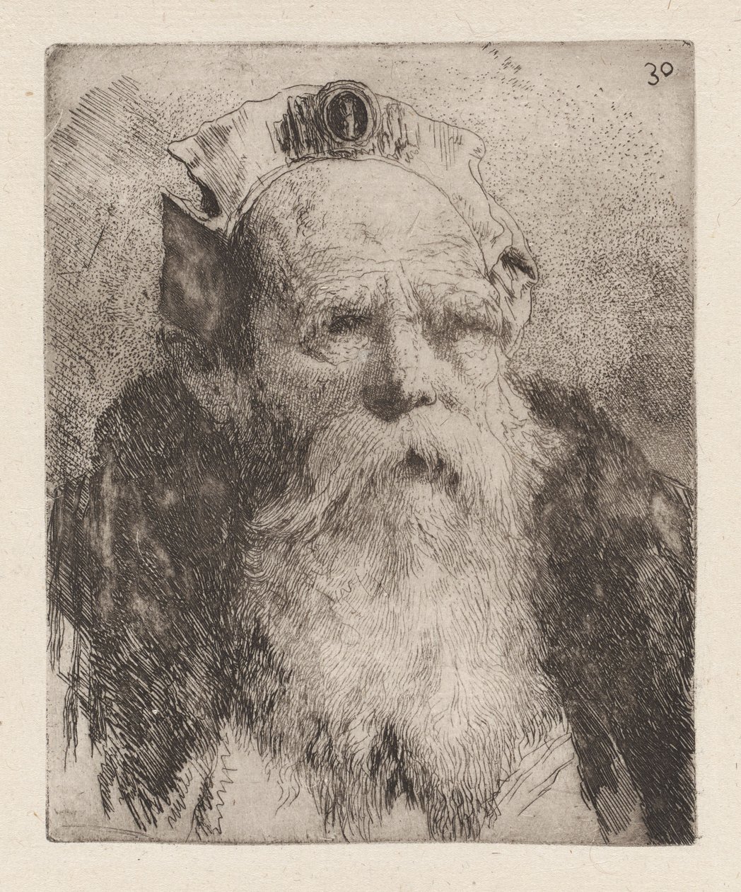Vieil homme barbu, de la Raccolta di Teste (Collection de têtes) - Giovanni Domenico Tiepolo