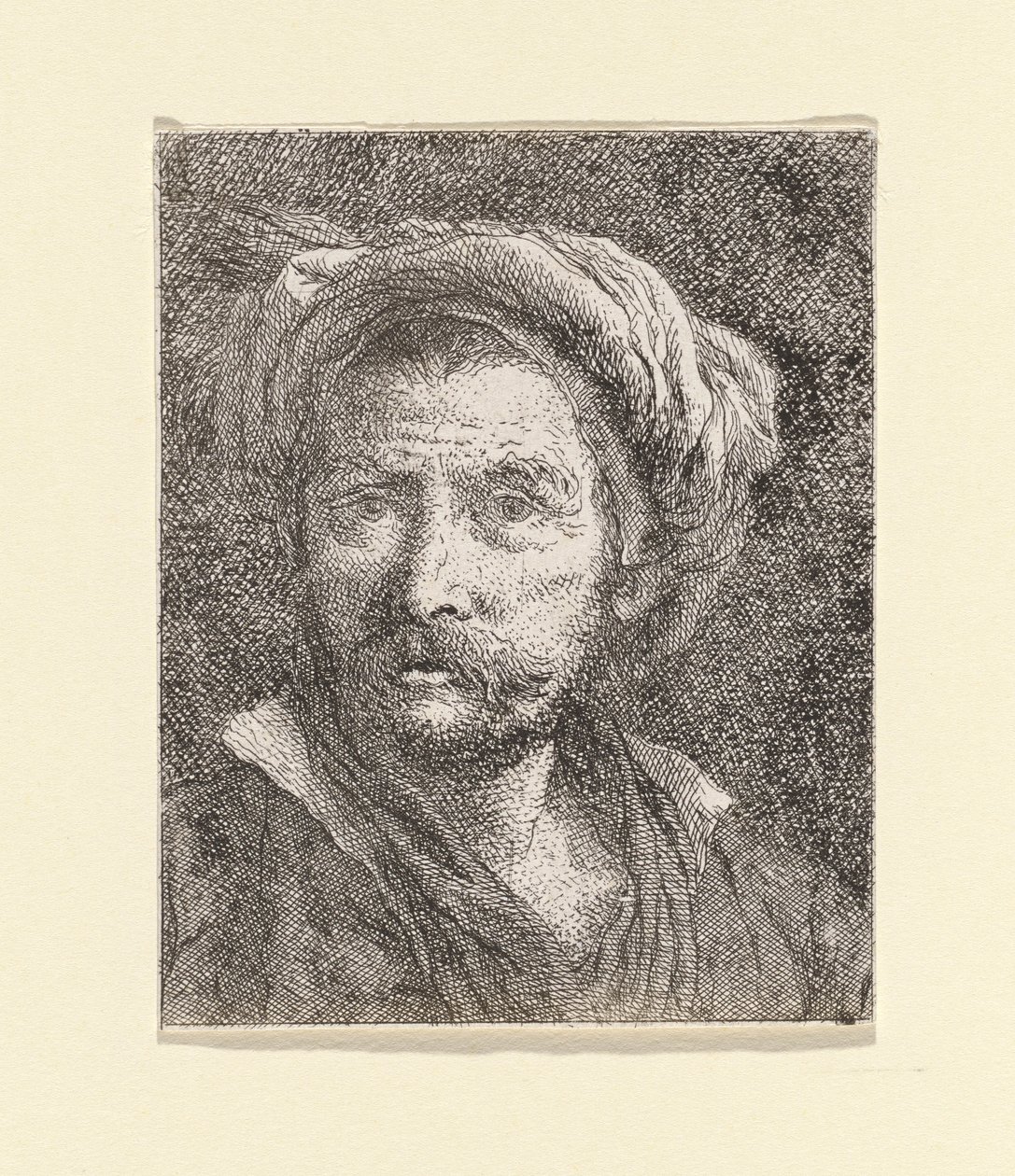 Vieil homme avec turban, de la Raccolta di Teste (Collection de têtes) - Giovanni Domenico Tiepolo