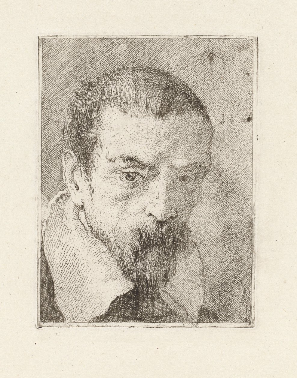 Vieil homme avec une barbe et une tête nue, de la Raccolta di Teste (Collection de têtes) - Giovanni Domenico Tiepolo