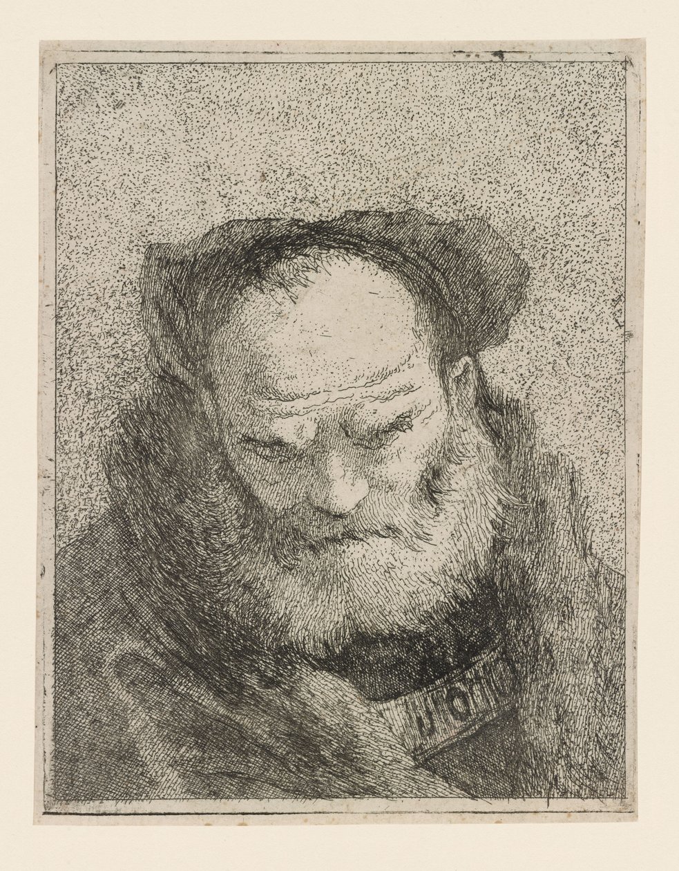 « Vieil homme barbu », tiré de la *Raccolta di Teste* (Recueil de têtes) - Giovanni Domenico Tiepolo