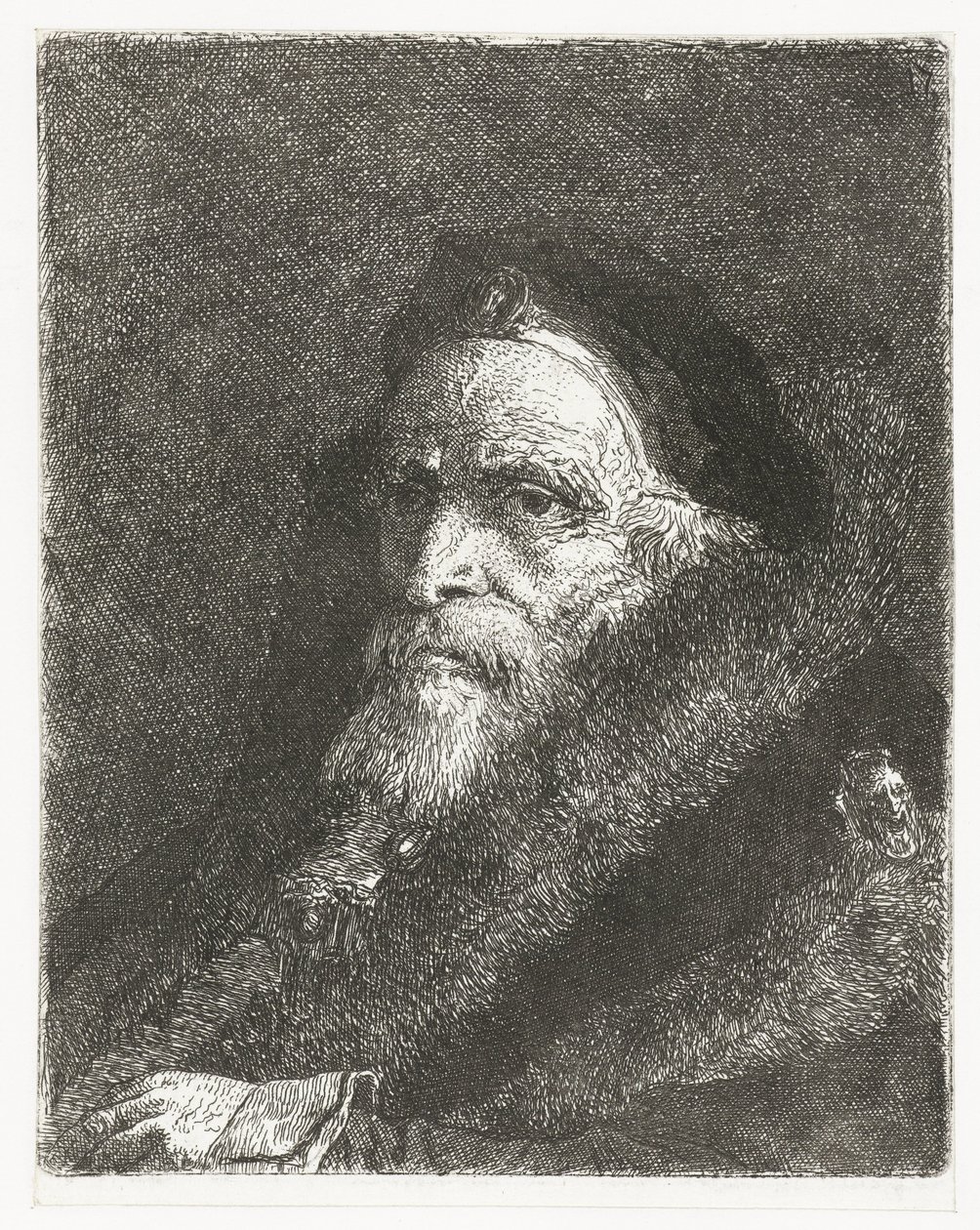 Vieil homme en manteau de fourrure - Giovanni Domenico Tiepolo