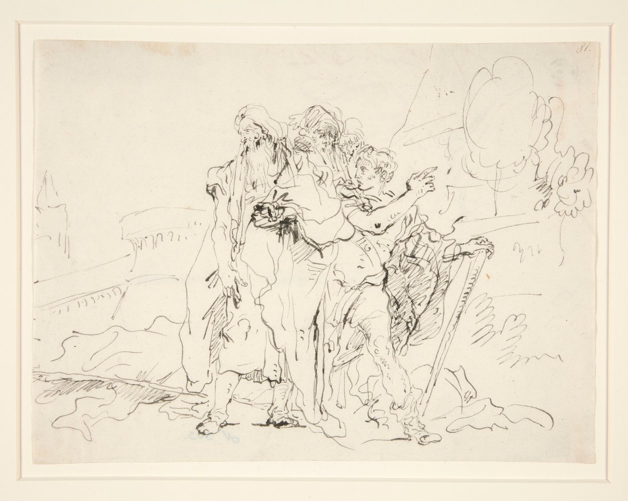 Priam et ses compagnons hors des murs de Troie - Giovanni Domenico Tiepolo