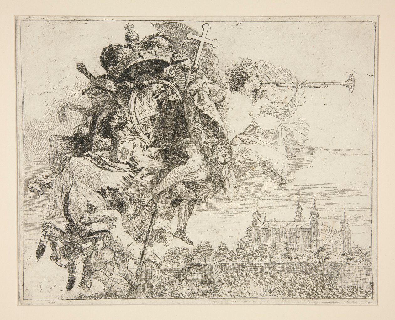 Les Armes de Carl Phillipp von Greiffenklau, de la série Idee pittoresche sopra la fuga in Egitto (Fuite en Égypte) - Giovanni Domenico Tiepolo