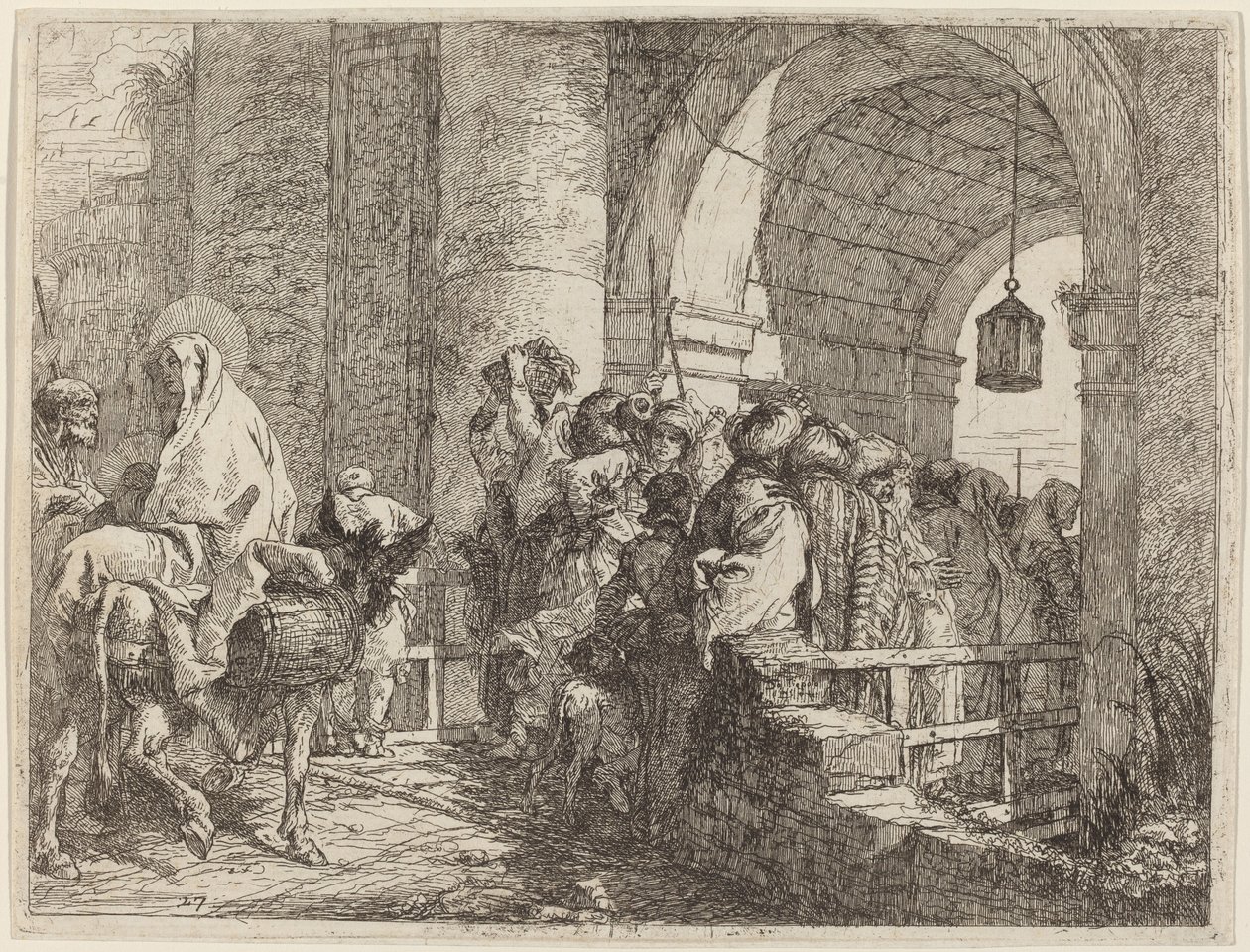 La Sainte Famille arrivant à une porte de la ville - Giovanni Domenico Tiepolo