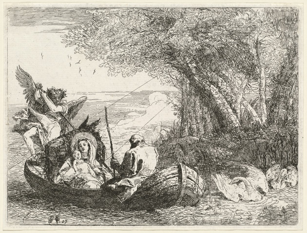 La Sainte Famille traversant la rivière - Giovanni Domenico Tiepolo