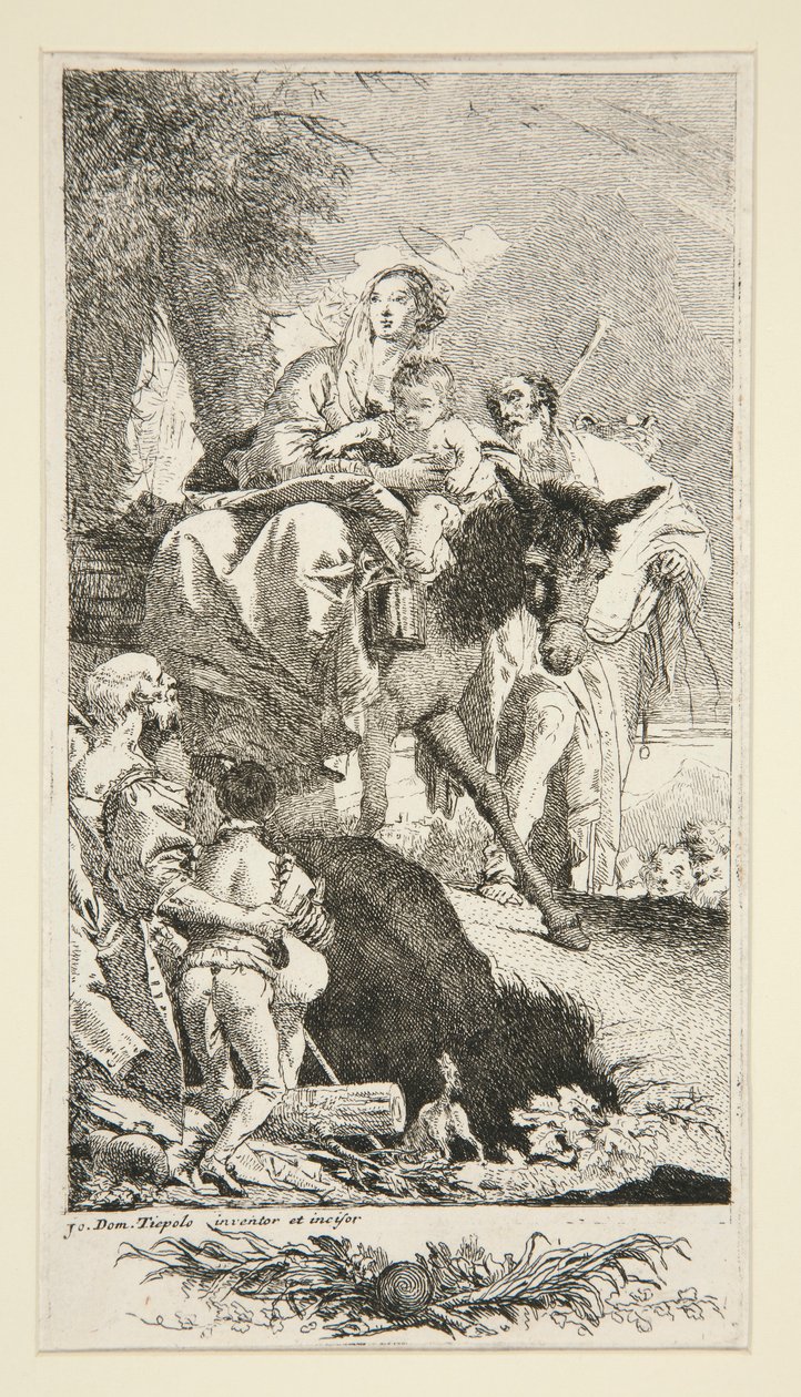 La Sainte Famille avec le mendiant et son fils - Giovanni Domenico Tiepolo