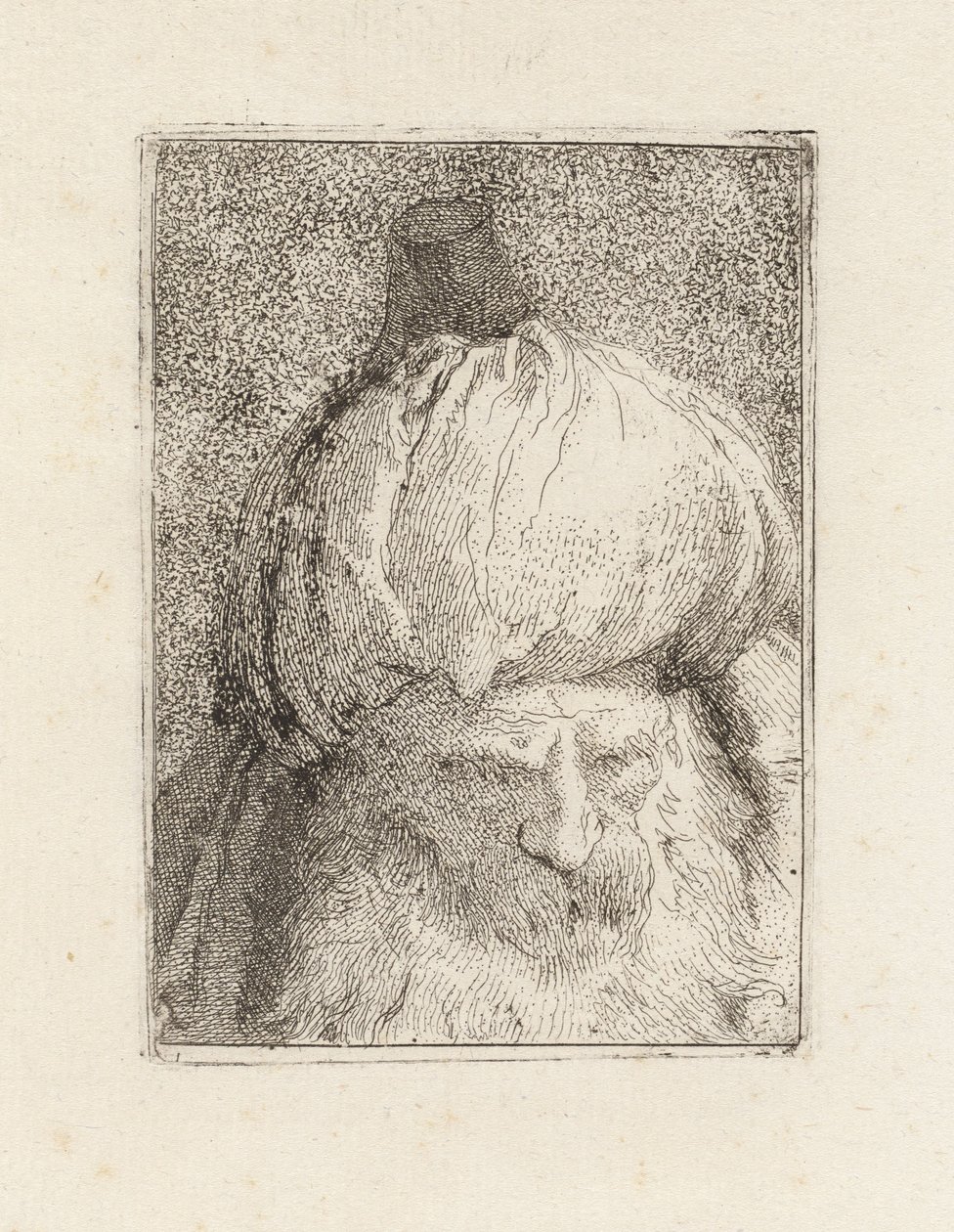 Turc vu de face, de la Raccolta di Teste (Collection de têtes) - Giovanni Domenico Tiepolo