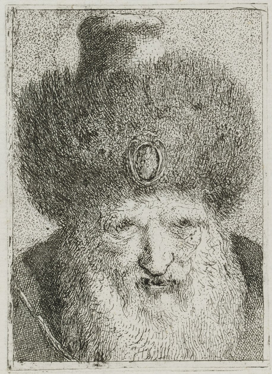 Turc au bonnet de fourrure, de la Raccolta di Teste (Collection de têtes) - Giovanni Domenico Tiepolo