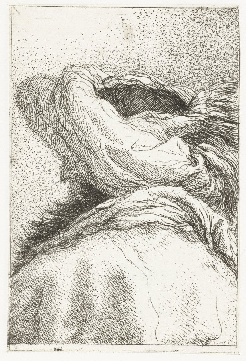 Homme turc avec la tête détournée portant un turban (Collection de têtes) - Giovanni Domenico Tiepolo
