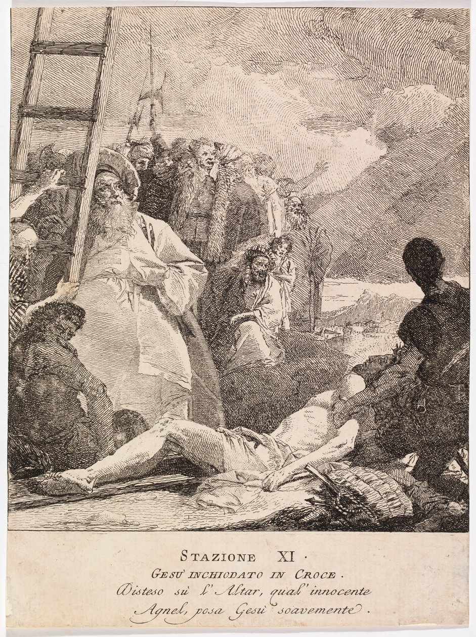 Via crucis - Station XI. Jésus est cloué à la croix - Giovanni Domenico Tiepolo