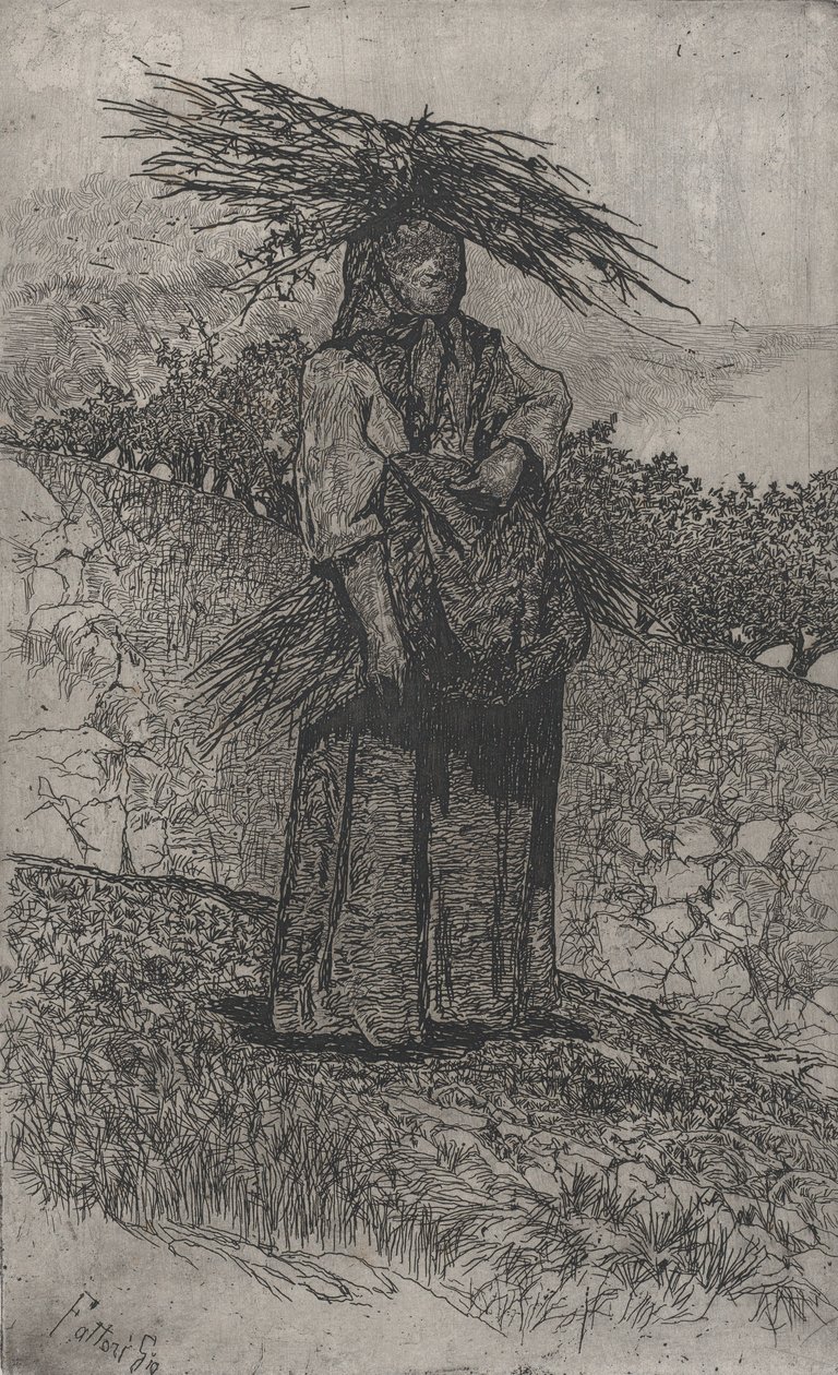 Paysanne ramassant des branches - Giovanni Fattori