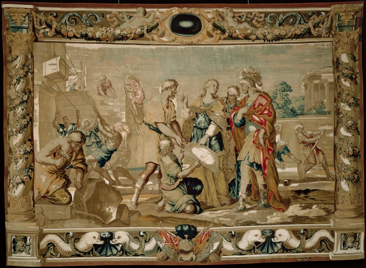 Dido montre à Énée les plans des fortifications de Carthage - Giovanni Francesco (1610 62) Romanelli