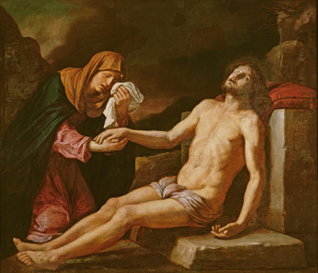 Jésus pleuré par la Vierge - Giovanni Francesco Barbieri