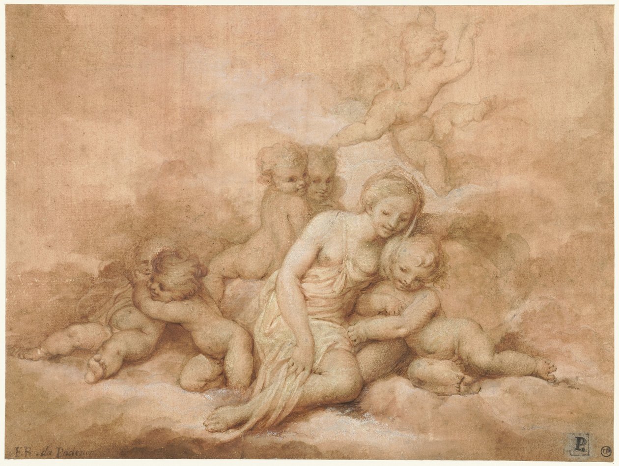 Femme avec enfants - Giovanni Francesco Romanelli