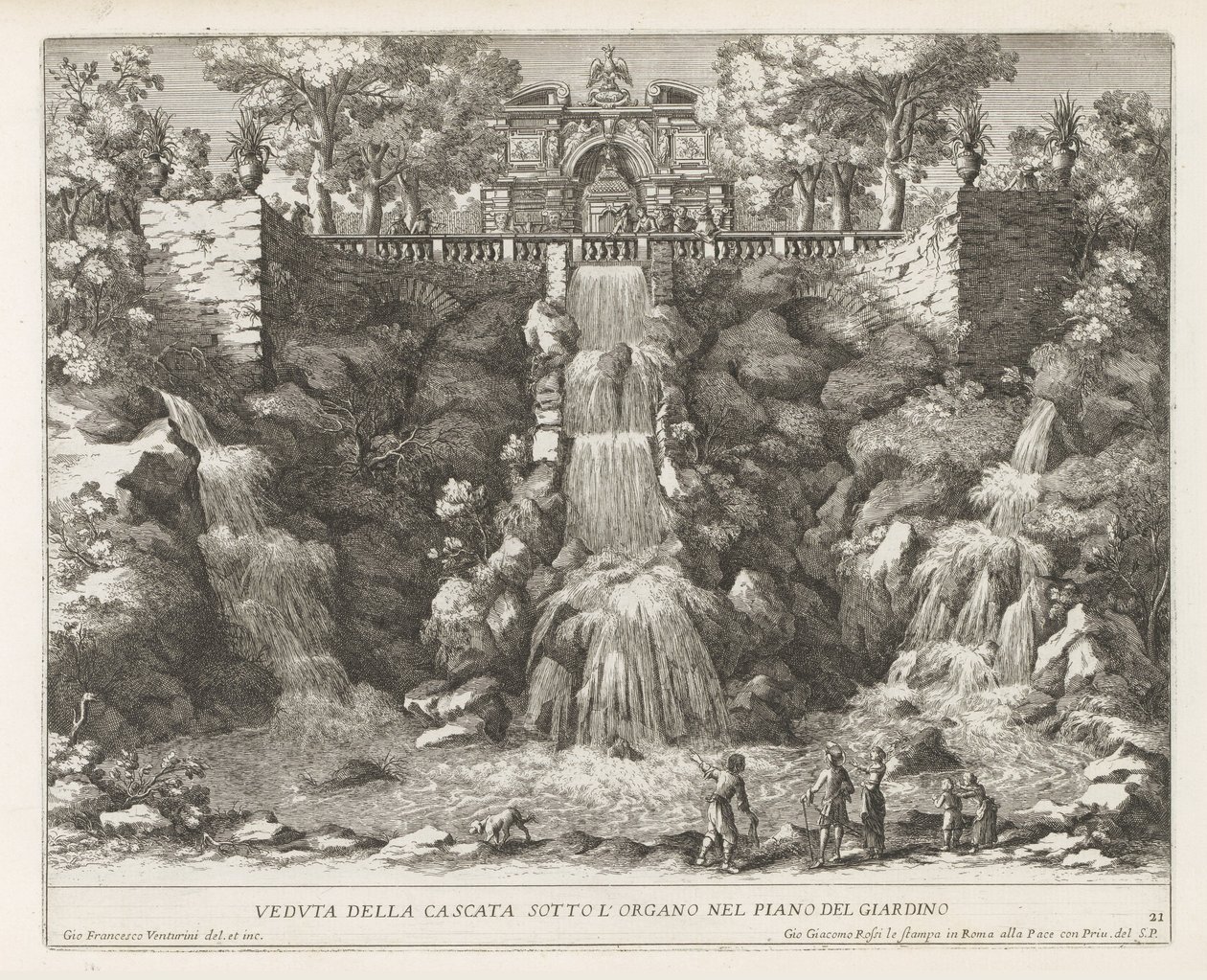 Cascade dans les jardins de la Villa d