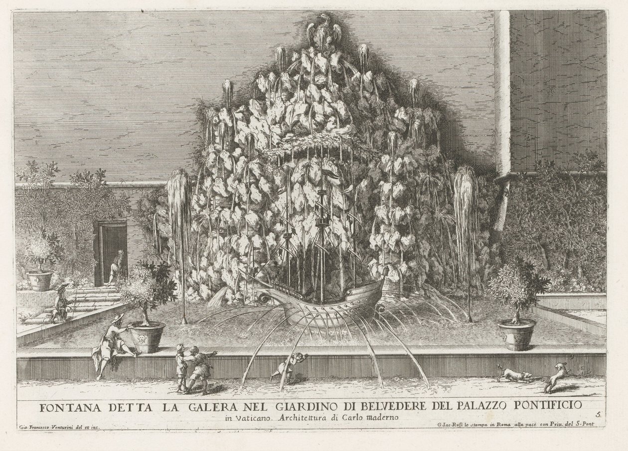 Fontana della Galera dans les jardins du Vatican - Giovanni Francesco Venturini
