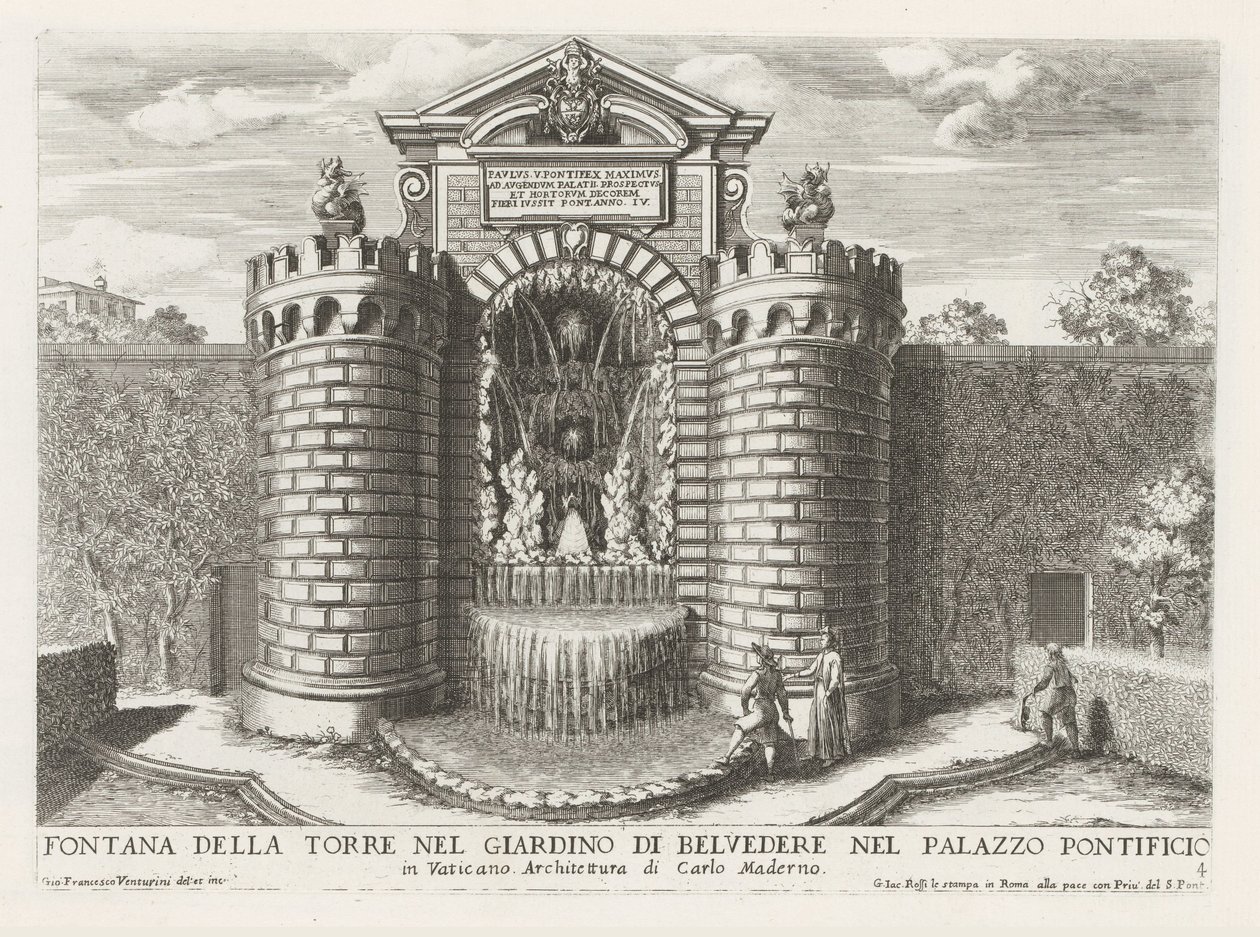 Fontaine dans les jardins du Vatican - Giovanni Francesco Venturini