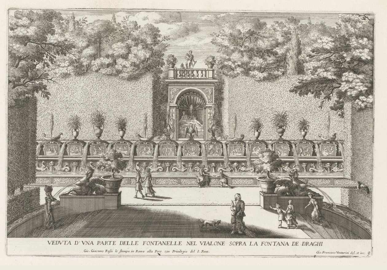 Fontaine dans les jardins de la Villa d