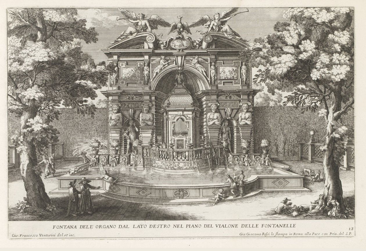 Fontaine avec orgue hydraulique dans les jardins de la Villa d