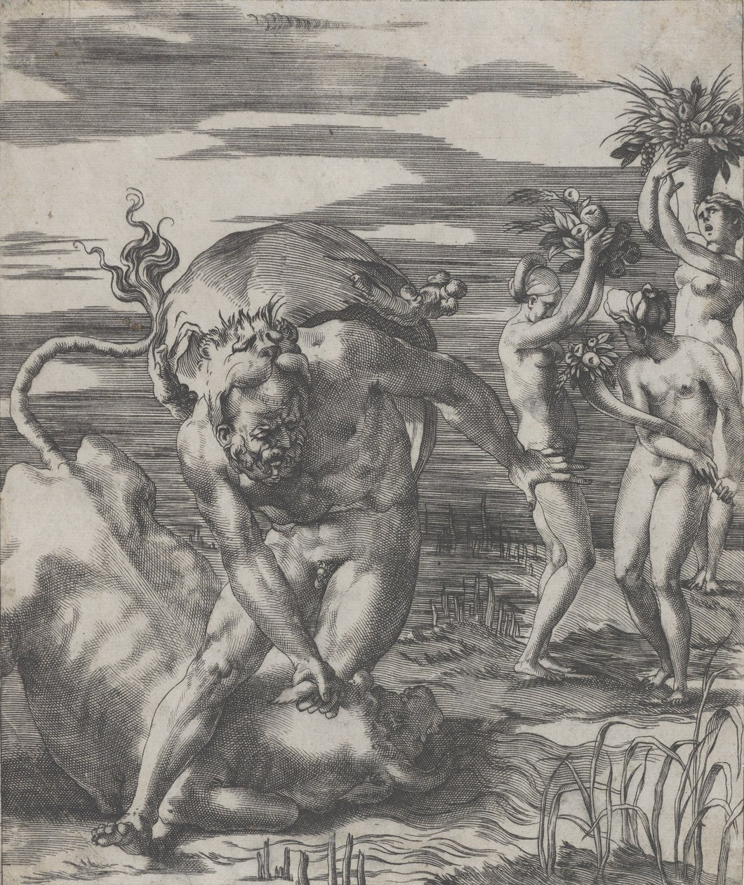 Hercule vainquant le dieu fleuve Achéloos sous la forme d