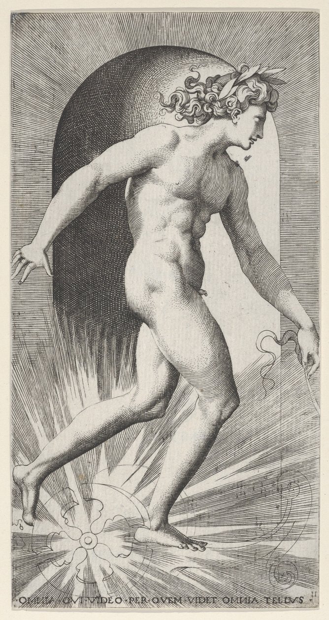 Planche 11 : Apollon chevauchant son char dans une niche, tourné vers la droite, d