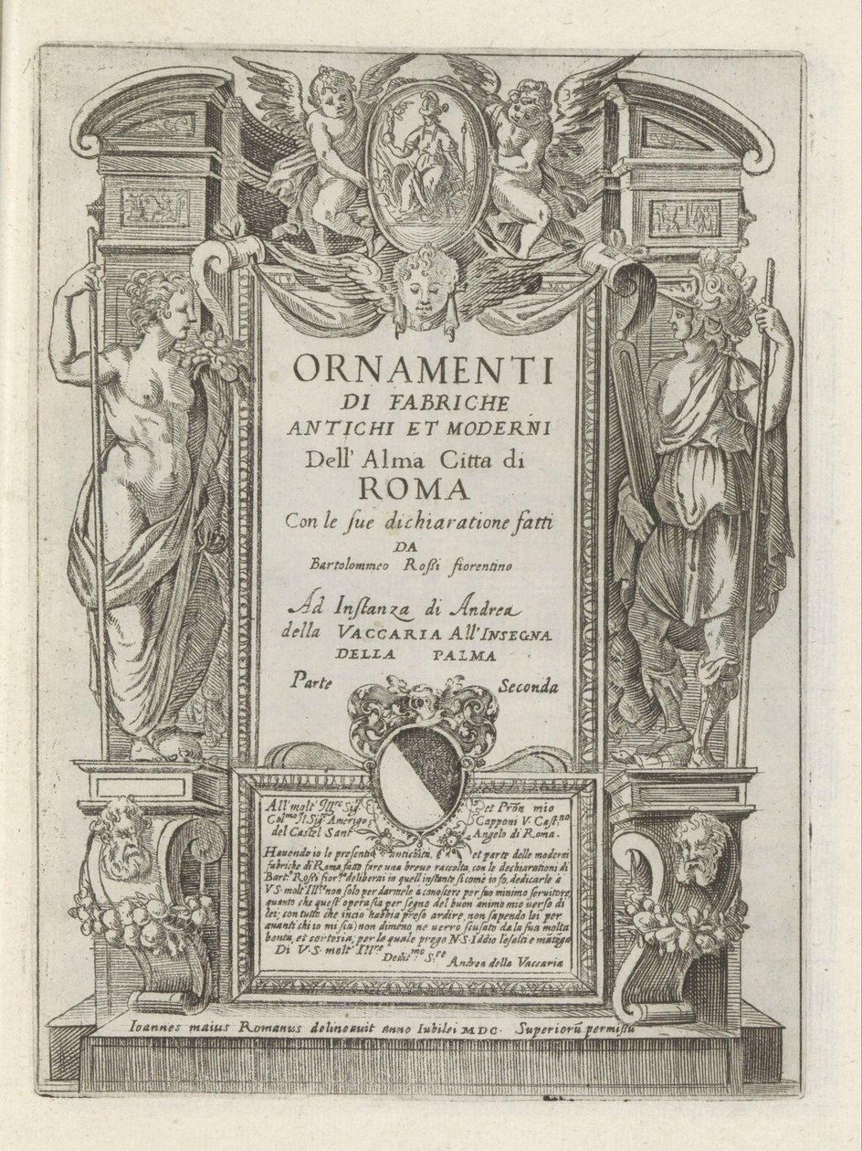 Page de titre avec figures allégoriques et putti - Giovanni Maggi