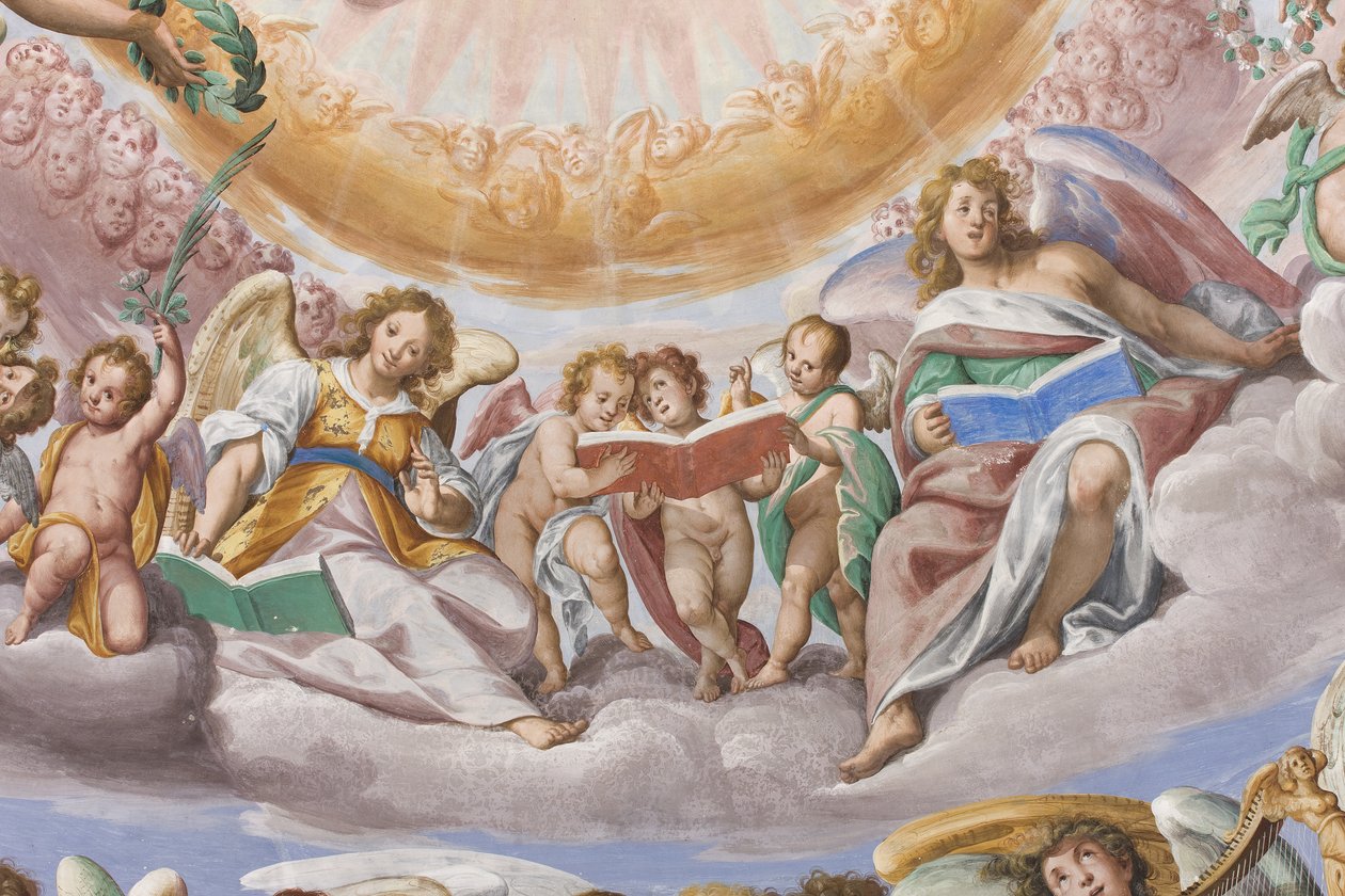 Anges et putti chantant (détail) - Giovanni Mauro della Rovere
