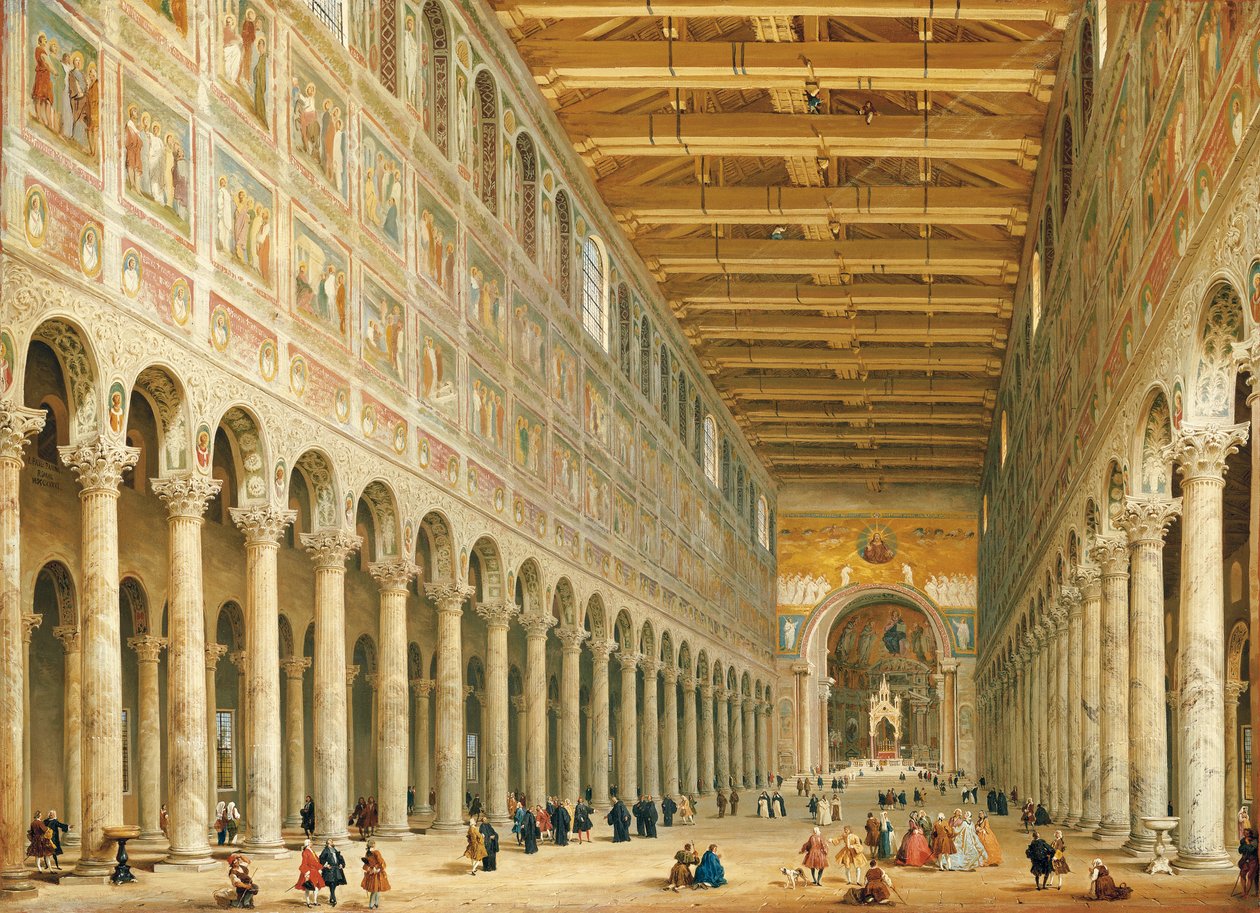 Intérieur de San Paolo Fuori le Mura, vue vers l