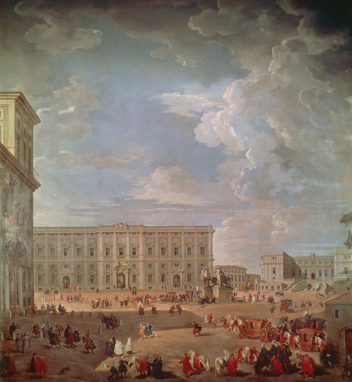 Vue du Quirinal et de la Piazza di Monte Cavallo - Giovanni Paolo Pannini