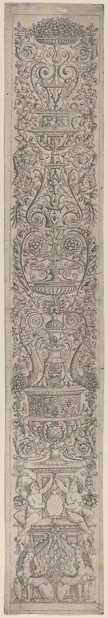 Panneau ornemental : deux sphinx soutenant des boucliers - Giovanni Pietro Birago and Zoan Andrea