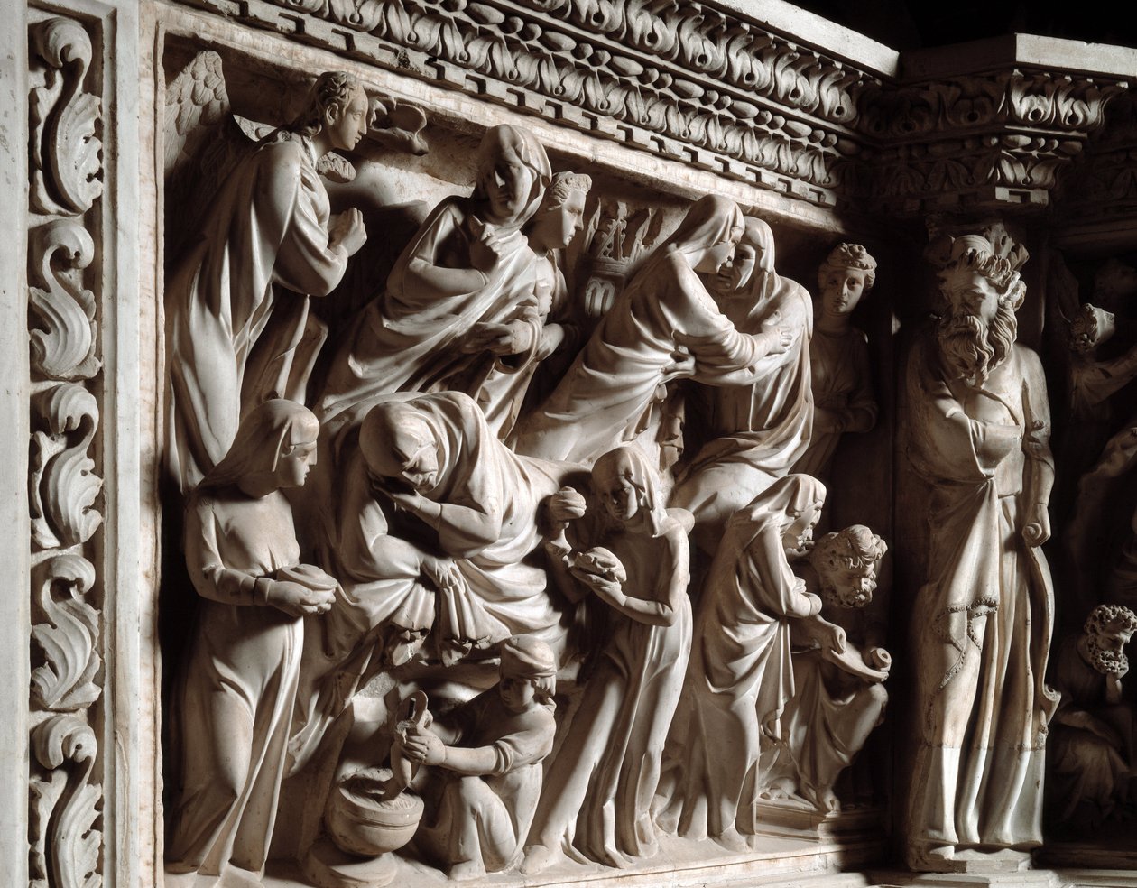 Détail des reliefs de la chaire réalisée par Giovanni Pisano : l