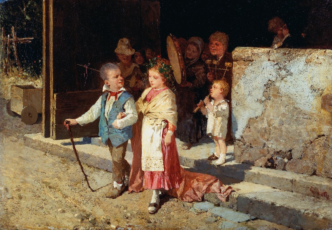 Jeune couple marié, par Giovanni Del Re - Giovanni del Re