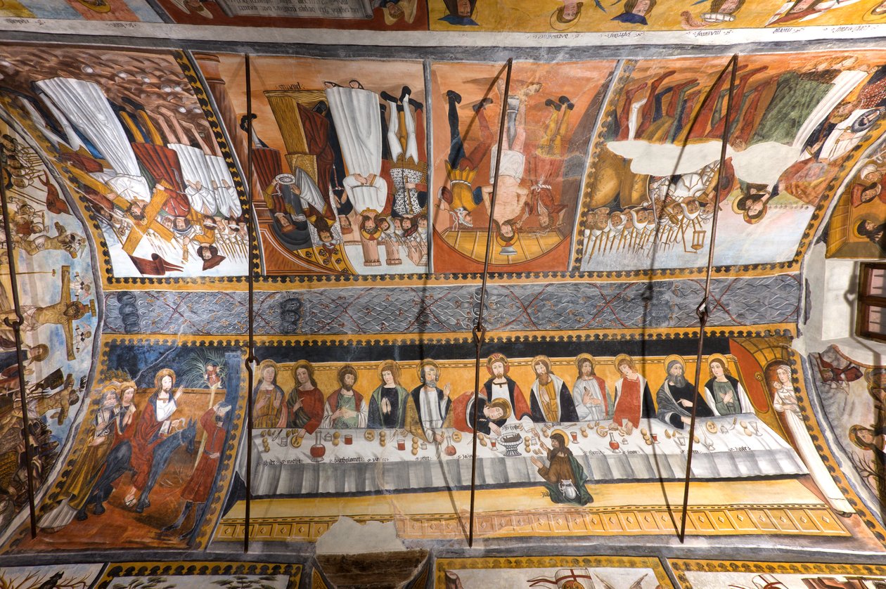 La voûte de la chapelle Botoneri avec des histoires de la Passion du Christ - Giovanni di Cherasco Botoneri